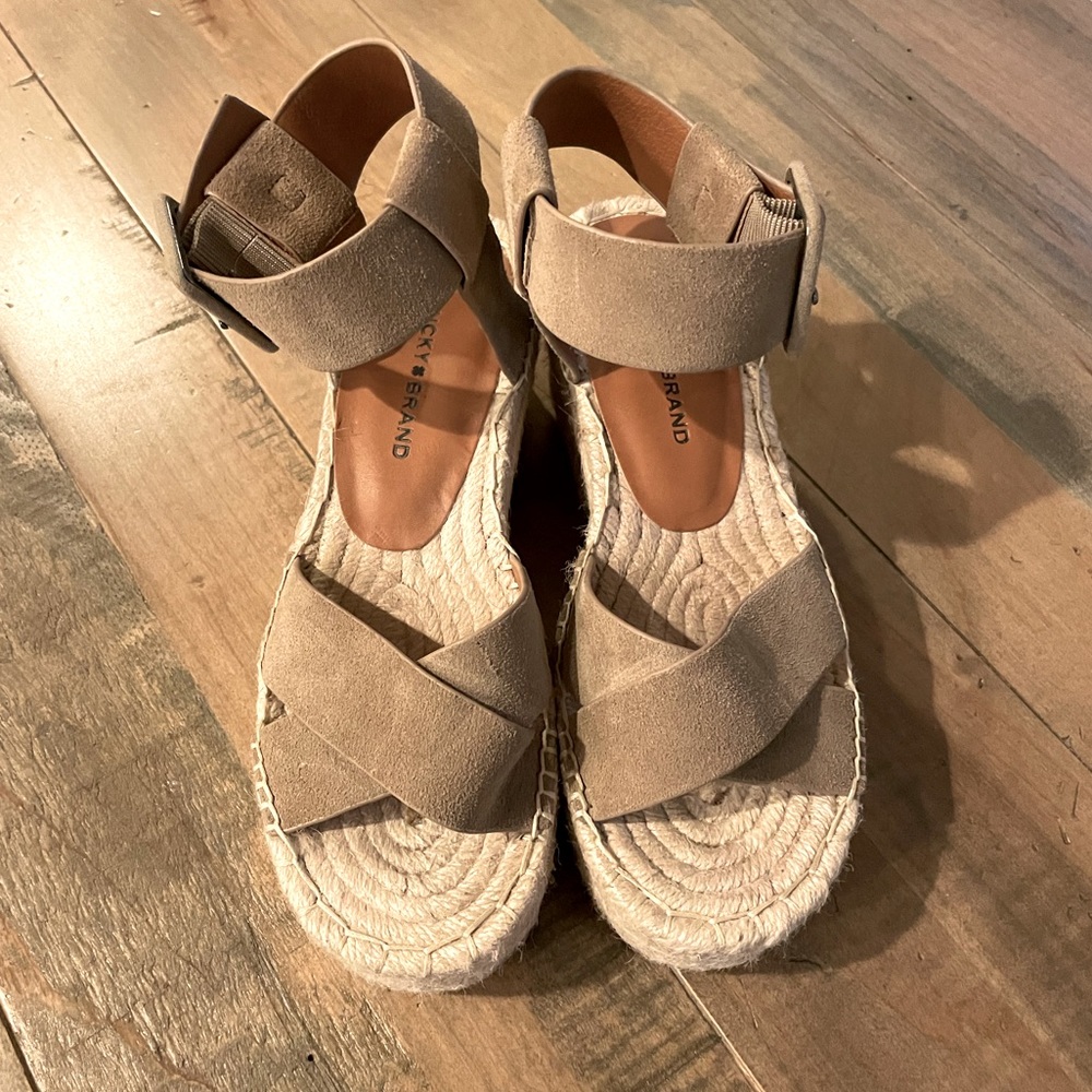 Lucky Brand Audrinah Espadrille Suede Wedges